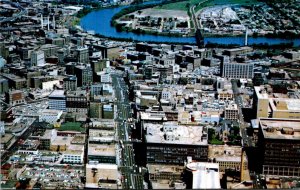 Canada Winnipeg Aerial View Of Downtown