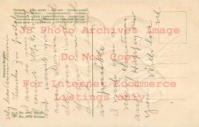 Christmas, PFB No 6967-1, Two Angels in Clouds