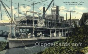 Steamer Alton Ferry Boats, Ferries, Steamboat, Ship Mississippi River, USA 19...