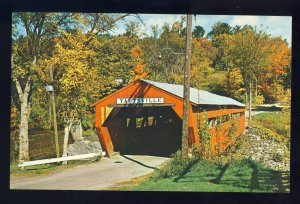 Taftsville, Vermont/VT Postcard, Old Wooden Covered Bridge, Route 4