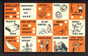 Unusual Gulf Oil Postcard, Multi-View Sports Checklist