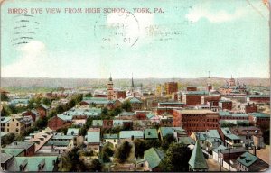 View Overlooking York PA from High School c1908 Vintage Postcard S77