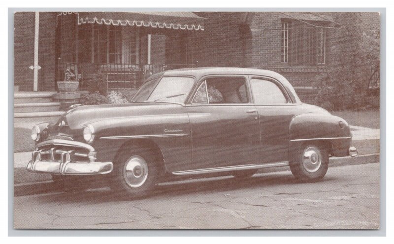 Postcard 1952 PLYMOUTH Cambridge Club Coupe Dealer Advertising Card