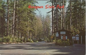 Honeyman State Park Oregon camping Oregon Coast entrance postcard E892 