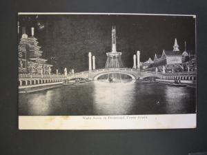 Coney Island NY Night Scene Postcard