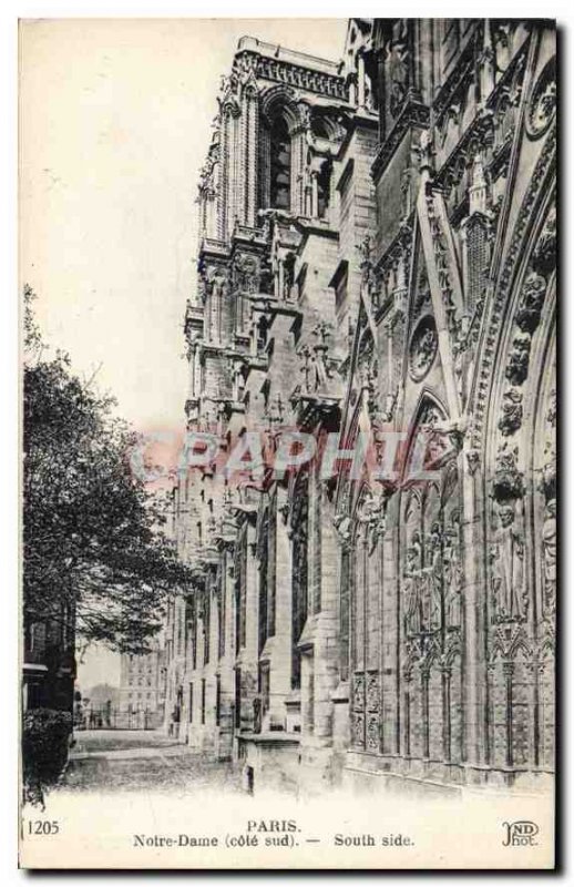 Postcard Old Paris Notre Dame Cote Sud