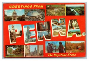 Vintage 1970 Postcard Greetings From Pennsylvania City Views Landscapes NICE