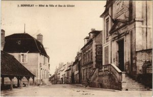 CPA SEIGNELAY - hotel de ville et rue de gatelot (147187)