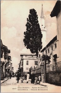 Greece Salonique/Thessaloniki Eglise St-Démétre Vintage Postcard C207