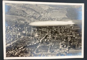 Mint Real Picture Postcard Graf Zeppelin LZ 127 Over St Gallen Switzerland