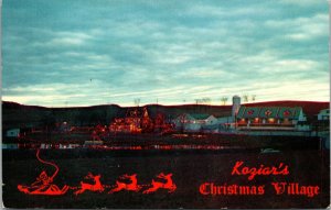 Vtg Koziar's Christmas Village Display Lights Bernville Pennsylvania PA Postcard