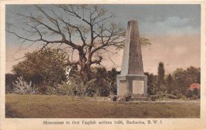 E46/ Barbados Postcard Caribbean c1910 Monument First English Settlers 1605   10