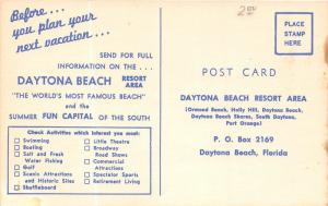 Daytona Beach Florida~People/Cars on Beach~Hotels~Tower~Resort Advertisement Bk