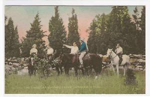 Horse Rider Banner Lodge Moodus East Haddam Connecticut handcolored postcard