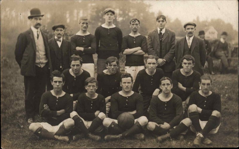 Soccer Football Team c1910 Real Photo Postcard American AZO Unidentified