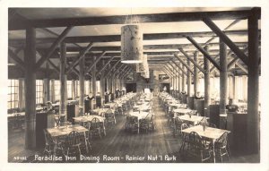 Real Photo Postcard Paradise Inn Dining Room at Rainier National Park~123250