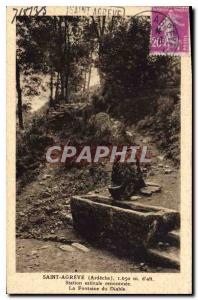 Postcard Old Saint Agreve Ardeche summer resort renowned Fountain of the Devil