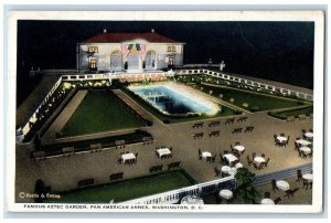 1925 Famous Aztec Garden Pan American Annex Light Display Washington DC Postcard