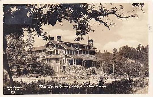 South Dakota Black Hills State Game Lodge Real Photo RPPC