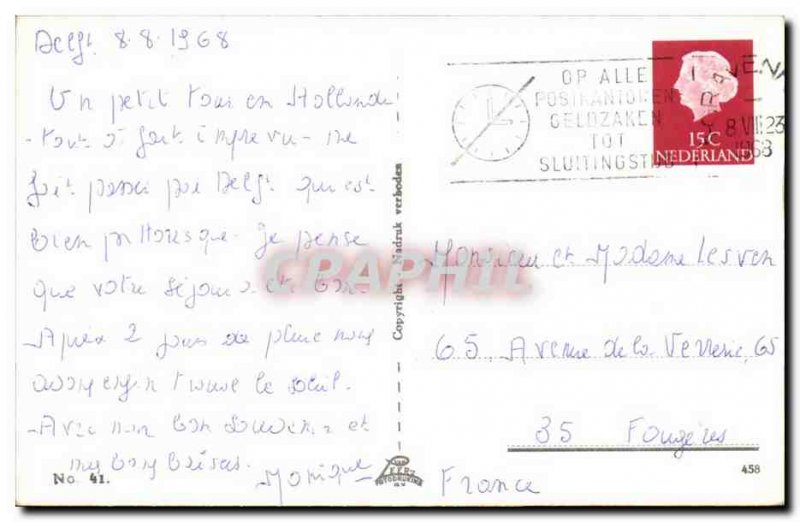 Netherlands Old Postcard Delft Voorstraat