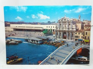 St Lucia Railway Station Venice Italy Vintage Postcard