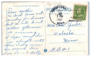 1931 Railroad Bridge View from Barn Hill, Red Wing, MN Postcard