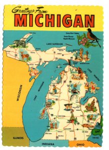 Greetings from Michigan, PIctorial State Map