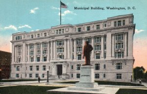 VINTAGE POSTCARD THE MUNICIPAL BUILDING AT 14th & PENNSYLVANIA AVES. D.C c. 1910