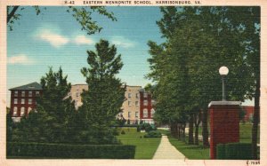 Vintage Postcard 1949 Eastern Mennonite Bible School Harrisonburg Virginia VA