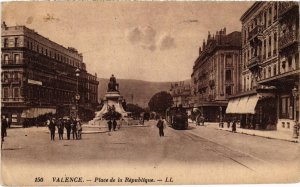 CPA AK VALENCE Place de la Republique TRAM VAPEUR (977555)