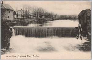 Coaticook Quebec Power Dam Coaticook River Postcard 1907 A.E. Baldwin H82
