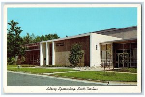 1960 Library Building Exterior Spartanburg South Carolina SC Vintage Postcard