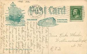 Burbank 1910 Kingston Massachusetts Old Forge hand colored postcard 8355