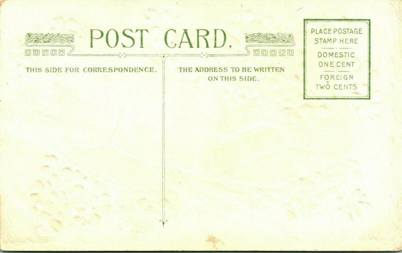 Vtg Postcard 1910s Forget Me Not Flowers Books Gilt Embossed Winsch Back Unused