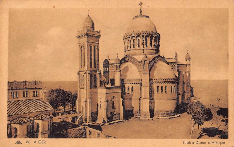 B063 Algeria Algiers Notre Dame d'Afrique Church postcard