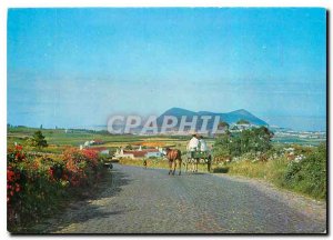 Postcard Modern Ilha Terceira Azores View of Monte Brazil taking Pico Redondo