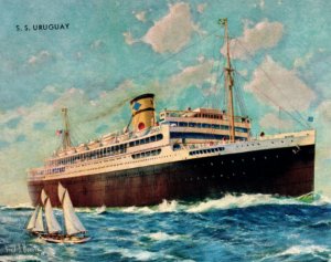Steamship Uruguay American Republic Ocean Liner Postcard