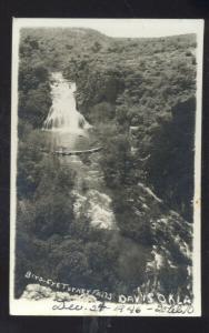 RPPC DAVIS OKLAHOMA TURNER FALLS WATERFALL VINTAGE REAL PHOTO POSTCARD OKLA