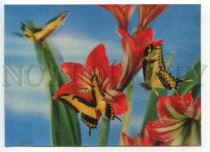 484295 butterflies and flowers lenticular 3D postcard