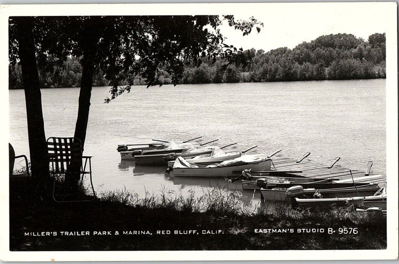 RPPC Vintage Miller's Trailer Park & Marina, Red Bluff, Cal. Postcard P121 