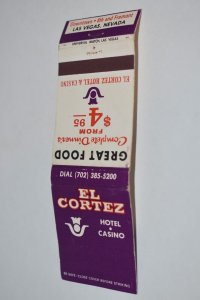 El Cortez Hotel and Casino Las Vegas Nevada 20 Strike Matchbook Cover