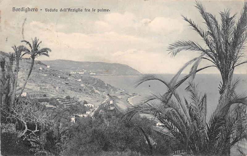 B93490 bordighera veduta deli arziglia fra le palme italy