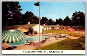 Sylvania  Georgia  Village Green Motel   Postcard