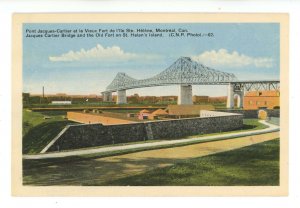 Canada - QC, Montreal. Jacques Cartier Bridge* & Old Fort on St. Helen's Island