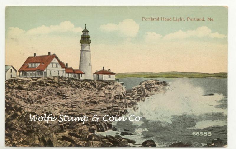 1917 View Portland Head Light Portland ME R.P.O. cancel A5985