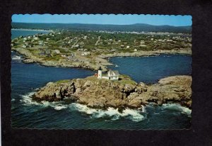 ME Aerial View Nubble Light House Lighthouse York Beach Maine Postcard