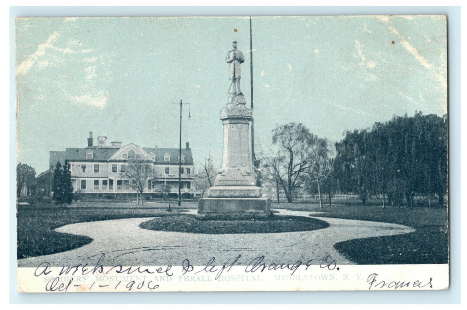 Soldiers Monument Thrall Hospital Middletown New York 1906 Topeka KS