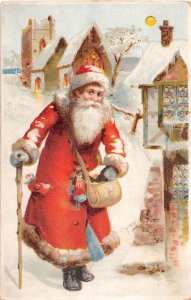 J71/ Santa Claus Christmas Postcard c1910 HTL Hold-To-Light 346