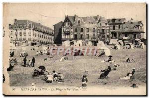 Old Postcard Mers Les Bains Beach and Villas