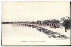 Old Postcard Juvisy Seine Quai Gambetta